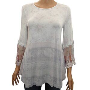 Origami Lace Bell Sleeve Tunic Top S Boho Romantic Cottagecore Festival